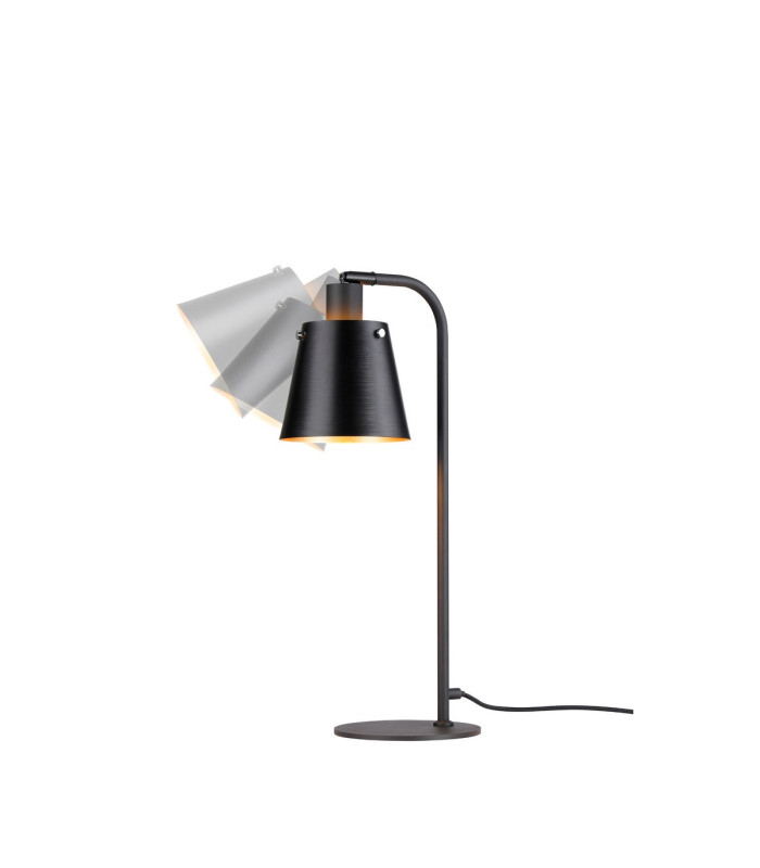 Greenport Table Lamp 16cm x 14cm Shade 1 Light E27 Sand Black/Black/Gold Metal Shade-4