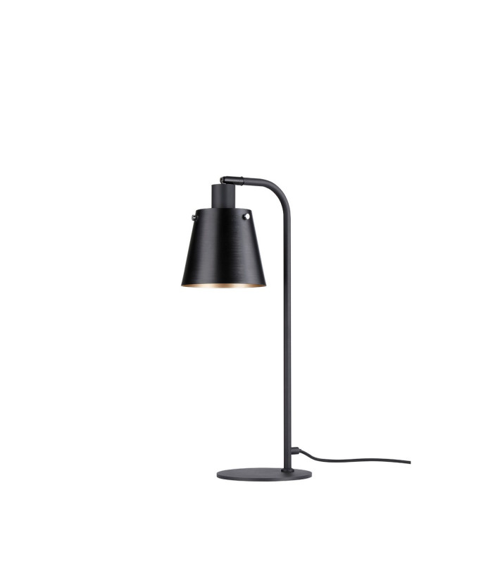 Greenport Table Lamp 16cm x 14cm Shade 1 Light E27 Sand Black/Black/Gold Metal Shade-5