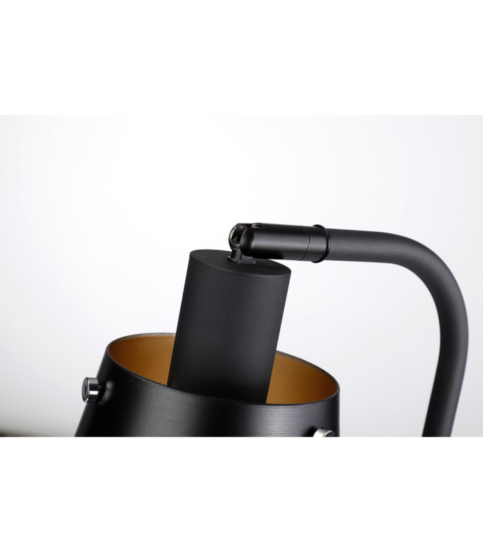 Greenport Table Lamp 16cm x 14cm Shade 1 Light E27 Sand Black/Black/Gold Metal Shade-8