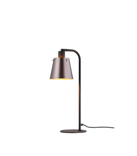 Greenport Table Lamp 16cm x 14cm Shade 1 Light E27 Sand Black/Brown/Copper Metal Shade-1