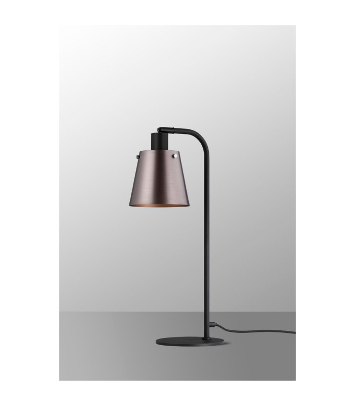 Greenport Table Lamp 16cm x 14cm Shade 1 Light E27 Sand Black/Brown/Copper Metal Shade-9