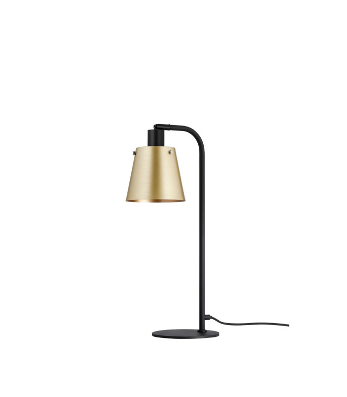 Greenport Table Lamp 16cm x 14cm Shade 1 Light E27 Sand Black/Brass/Gold Metal Shade-5