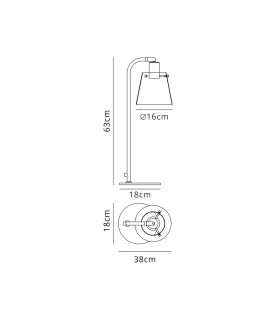 Greenport Table Lamp 16cm x 14cm Shade 1 Light E27 Sand Black/Frosted White Glass Shade-2