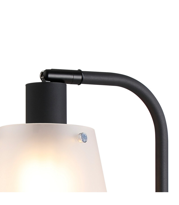 Greenport Table Lamp 16cm x 14cm Shade 1 Light E27 Sand Black/Frosted White Glass Shade-6