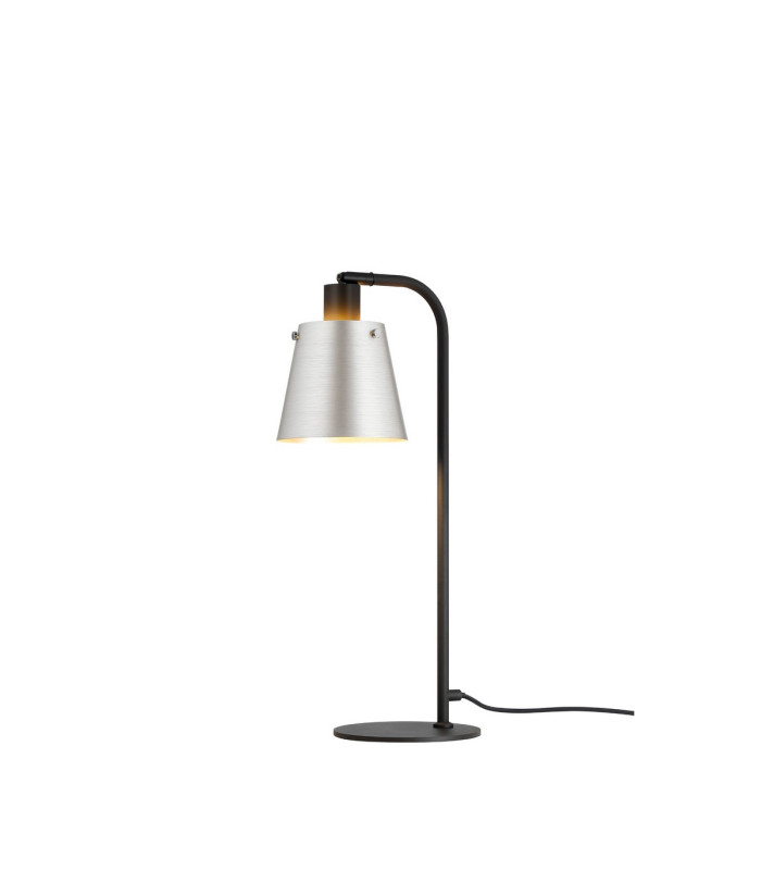 Greenport Table Lamp 16cm x 14cm Shade 1 Light E27 Sand Black/Light Grey/Silver Metal Shade-1
