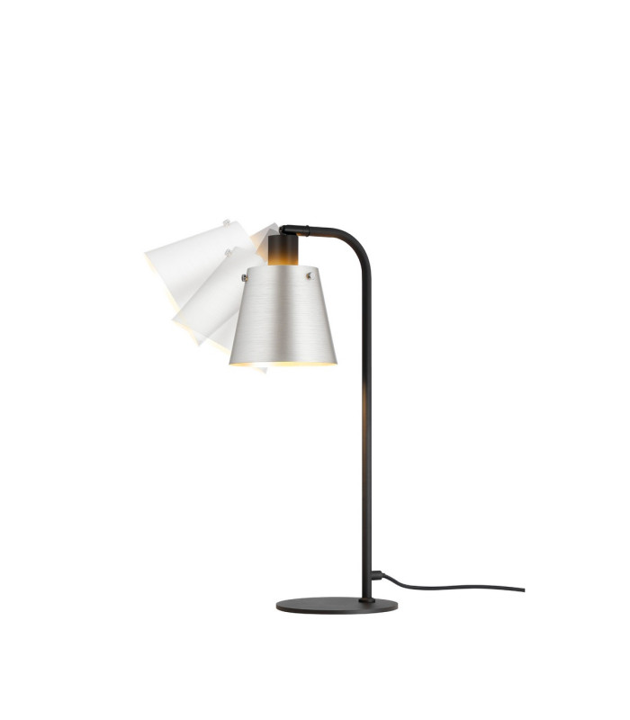 Greenport Table Lamp 16cm x 14cm Shade 1 Light E27 Sand Black/Light Grey/Silver Metal Shade-4