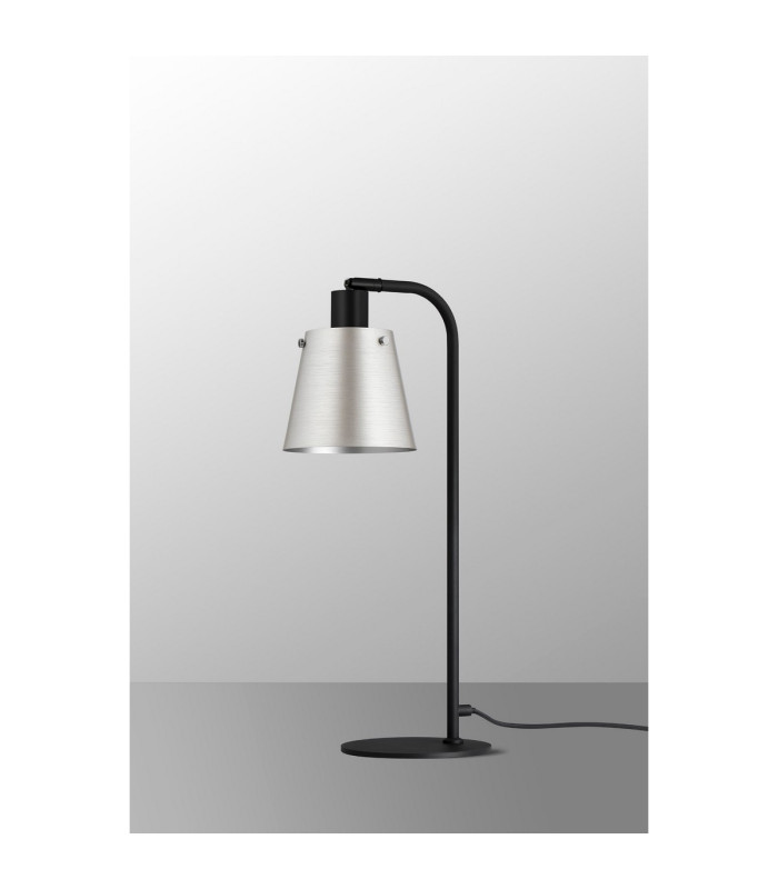 Greenport Table Lamp 16cm x 14cm Shade 1 Light E27 Sand Black/Light Grey/Silver Metal Shade-9