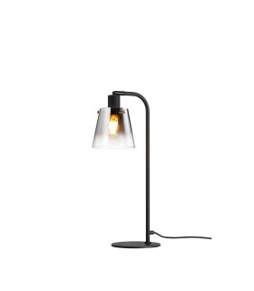 Greenport Table Lamp 16cm x 14cm Shade 1 Light E27 Sand Black/Smoke Faded Glass Shade-1