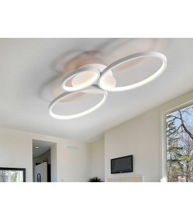 Integrated LED 3 Light Flush Ceiling Light White - 1
