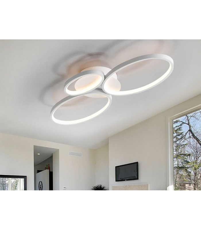 Integrated LED 3 Light Flush Ceiling Light White - 1