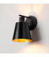 Greenport Wall Light Switched 16cm x 14cm Shade 1 Light E27 Sand Black/Black/Gold Metal Shade-3