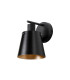 Greenport Wall Light Switched 16cm x 14cm Shade 1 Light E27 Sand Black/Black/Gold Metal Shade-4