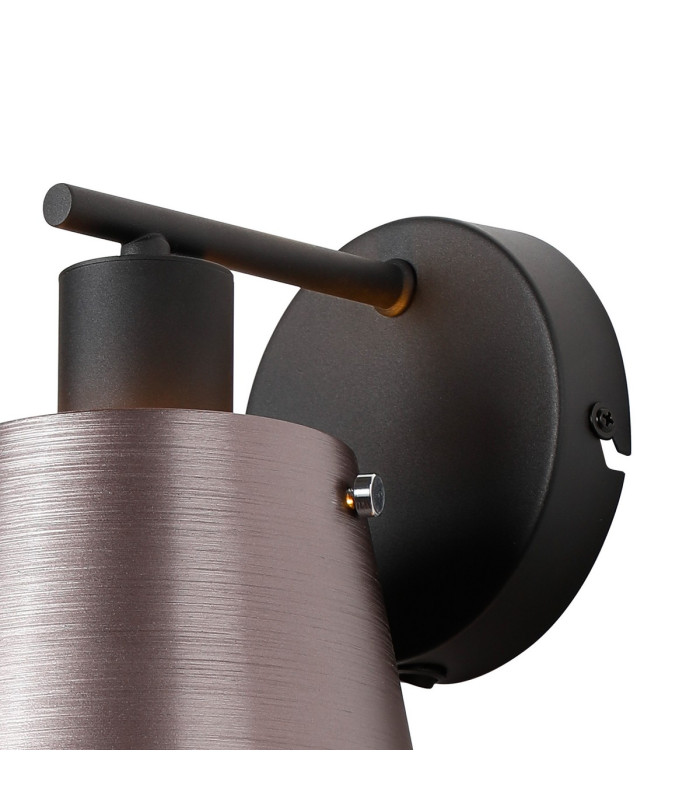 Greenport Wall Light Switched 16cm x 14cm Shade 1 Light E27 Sand Black/Brown/Copper Metal Shade-5