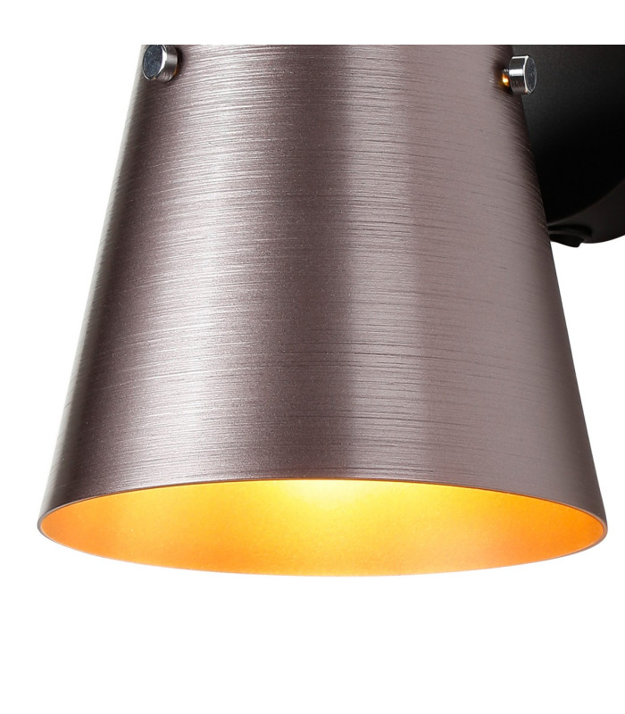 Greenport Wall Light Switched 16cm x 14cm Shade 1 Light E27 Sand Black/Brown/Copper Metal Shade-6