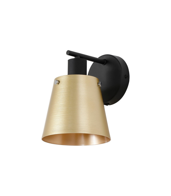 Greenport Wall Light Switched 16cm x 14cm Shade 1 Light E27 Sand Black/Brass/Gold Metal Shade-4