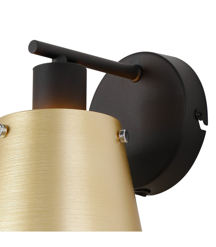 Greenport Wall Light Switched 16cm x 14cm Shade 1 Light E27 Sand Black/Brass/Gold Metal Shade-5