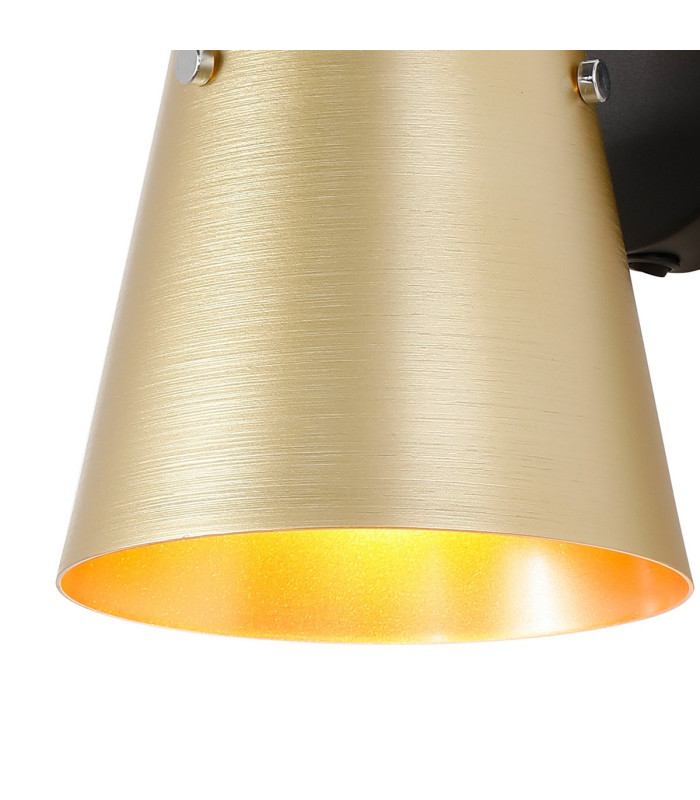 Greenport Wall Light Switched 16cm x 14cm Shade 1 Light E27 Sand Black/Brass/Gold Metal Shade-6