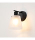 Greenport Wall Light Switched 16cm x 14cm Shade 1 Light E27 Sand Black/Frosted White Glass Shade-3