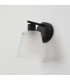 Greenport Wall Light Switched 16cm x 14cm Shade 1 Light E27 Sand Black/Frosted White Glass Shade-7