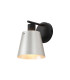 Greenport Wall Light Switched 16cm x 14cm Shade 1 Light E27 Sand Black/Light Grey/Silver Metal Shade-1