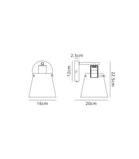 Greenport Wall Light Switched 16cm x 14cm Shade 1 Light E27 Sand Black/Smoke Faded Glass Shade-2