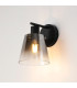 Greenport Wall Light Switched 16cm x 14cm Shade 1 Light E27 Sand Black/Smoke Faded Glass Shade-3