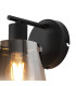 Greenport Wall Light Switched 16cm x 14cm Shade 1 Light E27 Sand Black/Smoke Faded Glass Shade-5