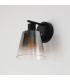 Greenport Wall Light Switched 16cm x 14cm Shade 1 Light E27 Sand Black/Smoke Faded Glass Shade-7