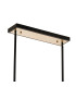 Canastota Pendant/Flush Convertible 6 x E27 Satin Black/Champagne Gold-6