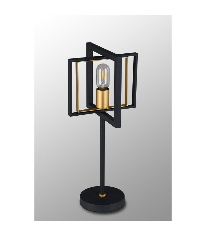 Canastota Table Lamp 1 x E27 Satin Black/Champagne Gold-12