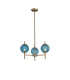 Cincinnatus 55cm Multi Height Pendant 3 x G9 Antique Brass/Blue Glass-1