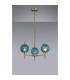 Cincinnatus 55cm Multi Height Pendant 3 x G9 Antique Brass/Blue Glass-3