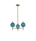Cincinnatus 55cm Multi Height Pendant 3 x G9 Antique Brass/Blue Glass-4