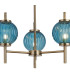 Cincinnatus 55cm Multi Height Pendant 3 x G9 Antique Brass/Blue Glass-6