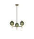 Cincinnatus 55cm Multi Height Pendant 3 x G9 Antique Brass/Moss Green Glass-1