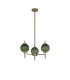 Cincinnatus 55cm Multi Height Pendant 3 x G9 Antique Brass/Moss Green Glass-4