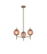 Cincinnatus 55cm Multi Height Pendant 3 x G9 Antique Brass/Blush Pink Glass-1
