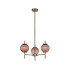 Cincinnatus 55cm Multi Height Pendant 3 x G9 Antique Brass/Blush Pink Glass-4