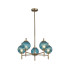 Cincinnatus 65cm Multi Height Pendant 5 x G9 Antique Brass/Blue Glass-1