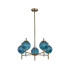 Cincinnatus 65cm Multi Height Pendant 5 x G9 Antique Brass/Blue Glass-4