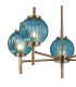 Cincinnatus 65cm Multi Height Pendant 5 x G9 Antique Brass/Blue Glass-6