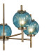 Cincinnatus 65cm Multi Height Pendant 5 x G9 Antique Brass/Blue Glass-7