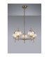 Cincinnatus 65cm Multi Height Pendant 5 x G9 Antique Brass/Light Iridescent Glass-3