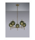 Cincinnatus 65cm Multi Height Pendant 5 x G9 Antique Brass/Moss Green Glass-3