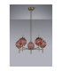 Cincinnatus 65cm Multi Height Pendant 5 x G9 Antique Brass/Blush Pink Glass-8