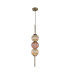 Cincinnatus 15cm Pendant 3 x G9 Antique Brass/Amber/Blush Pink Glass-4