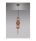 Cincinnatus 15cm Pendant 3 x G9 Antique Brass/Amber/Blush Pink Glass-8