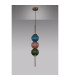 Cincinnatus 15cm Pendant 3 x G9 Antique Brass/Blue/Moss Green/Blush Pink Glass-8
