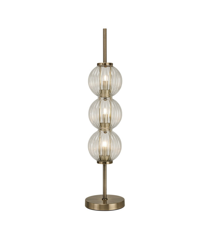 Cincinnatus Table Lamp 3 x G9 Antique Brass/Clear Glass-1