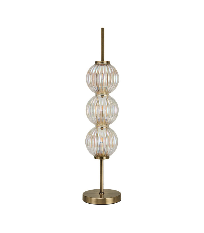 Cincinnatus Table Lamp 3 x G9 Antique Brass/Light Iridescent Glass-4